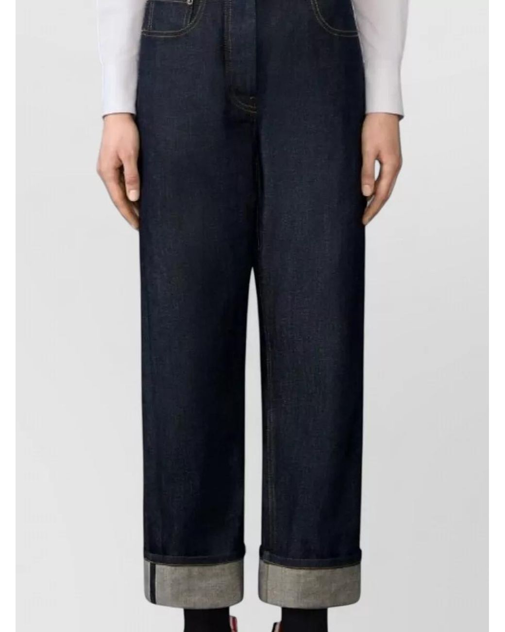 Thom Browne Blue Denim High-Rise Straight-Leg Jeans