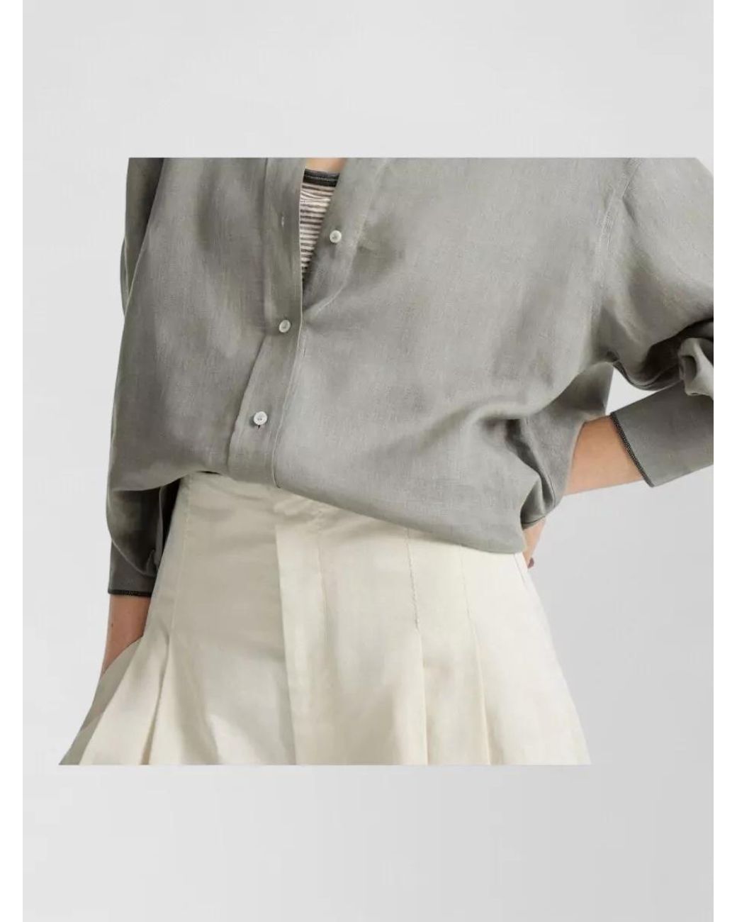 Brunello Cucinelli Gray Linen Shirt