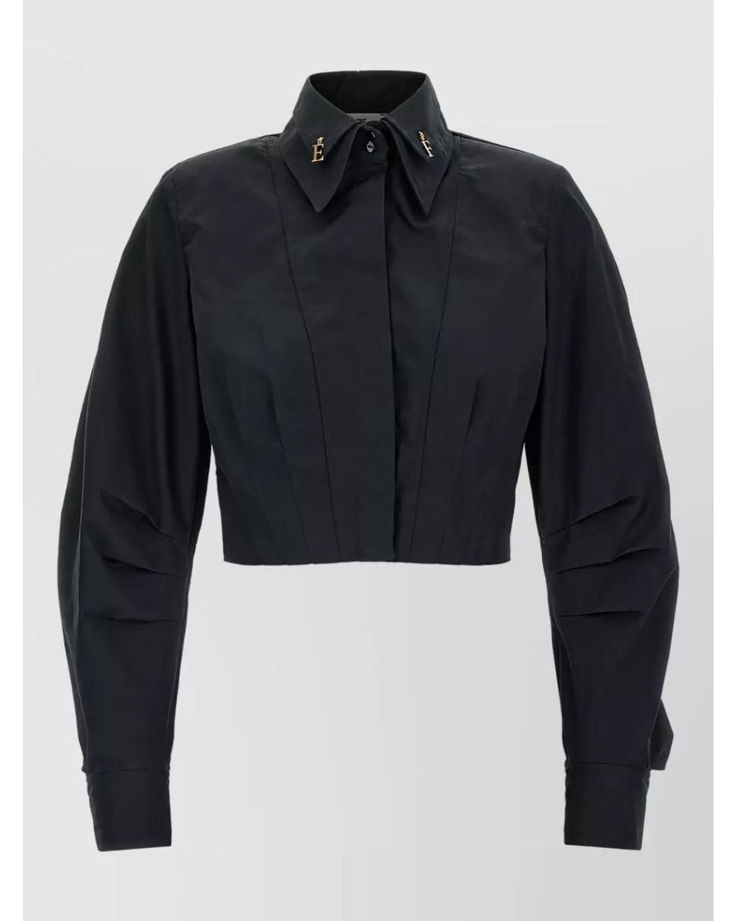 Elisabetta Franchi Blue Cropped Bustier Shirt
