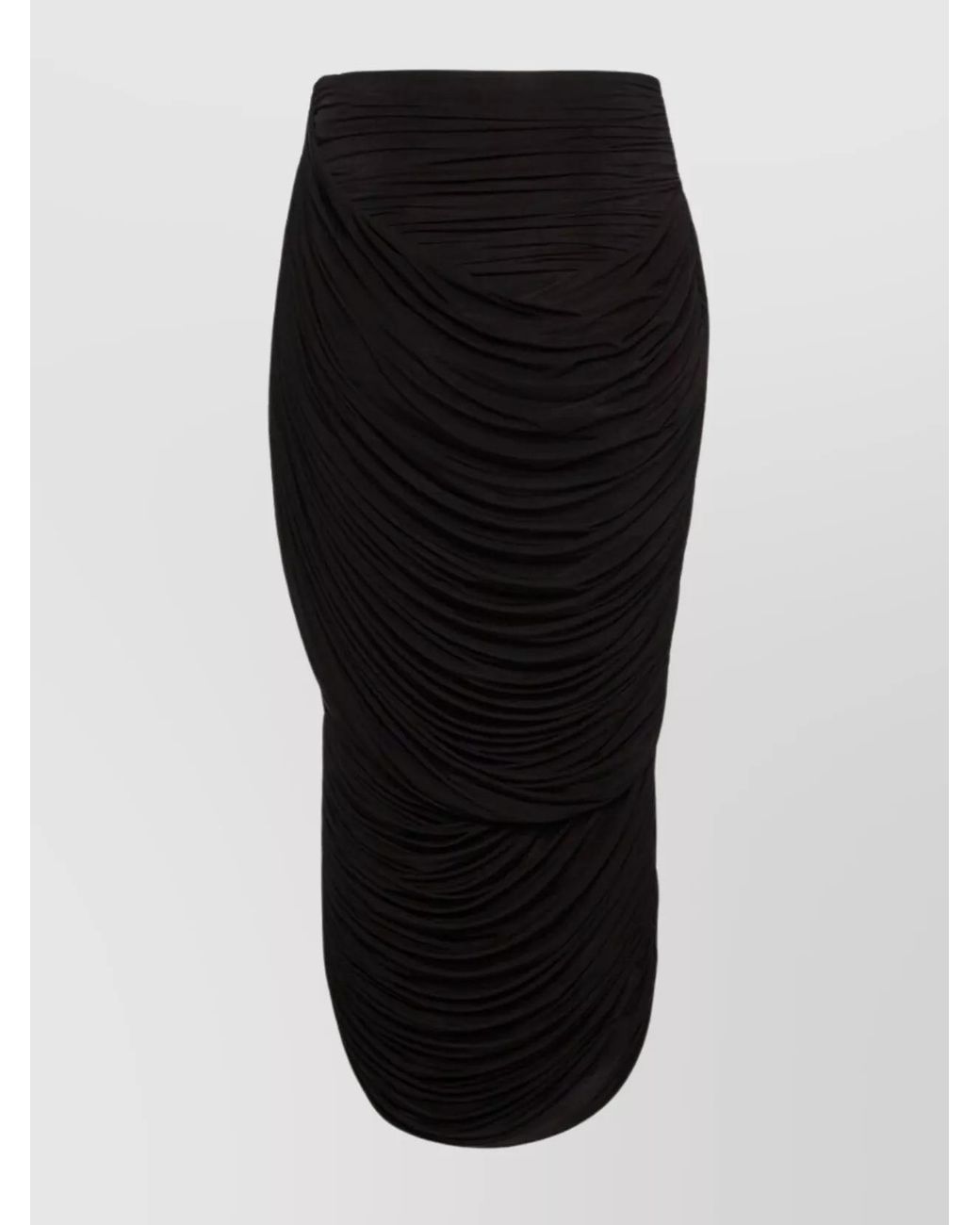 Magda Butrym Black Draped Midi Skirt