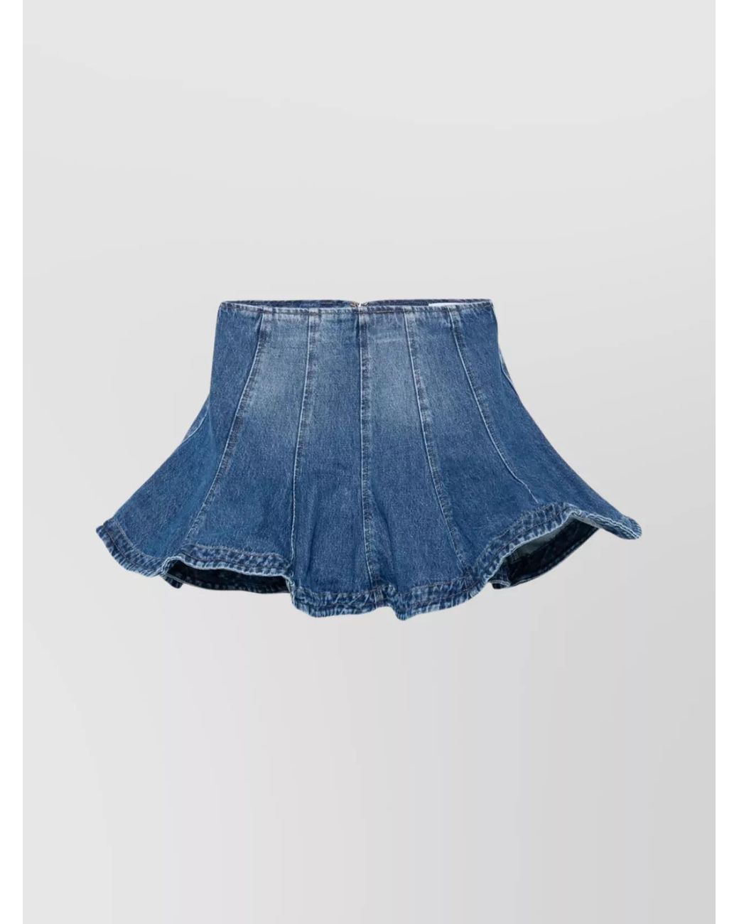 MSGM Blue Denim Paneled A-Line Skirt