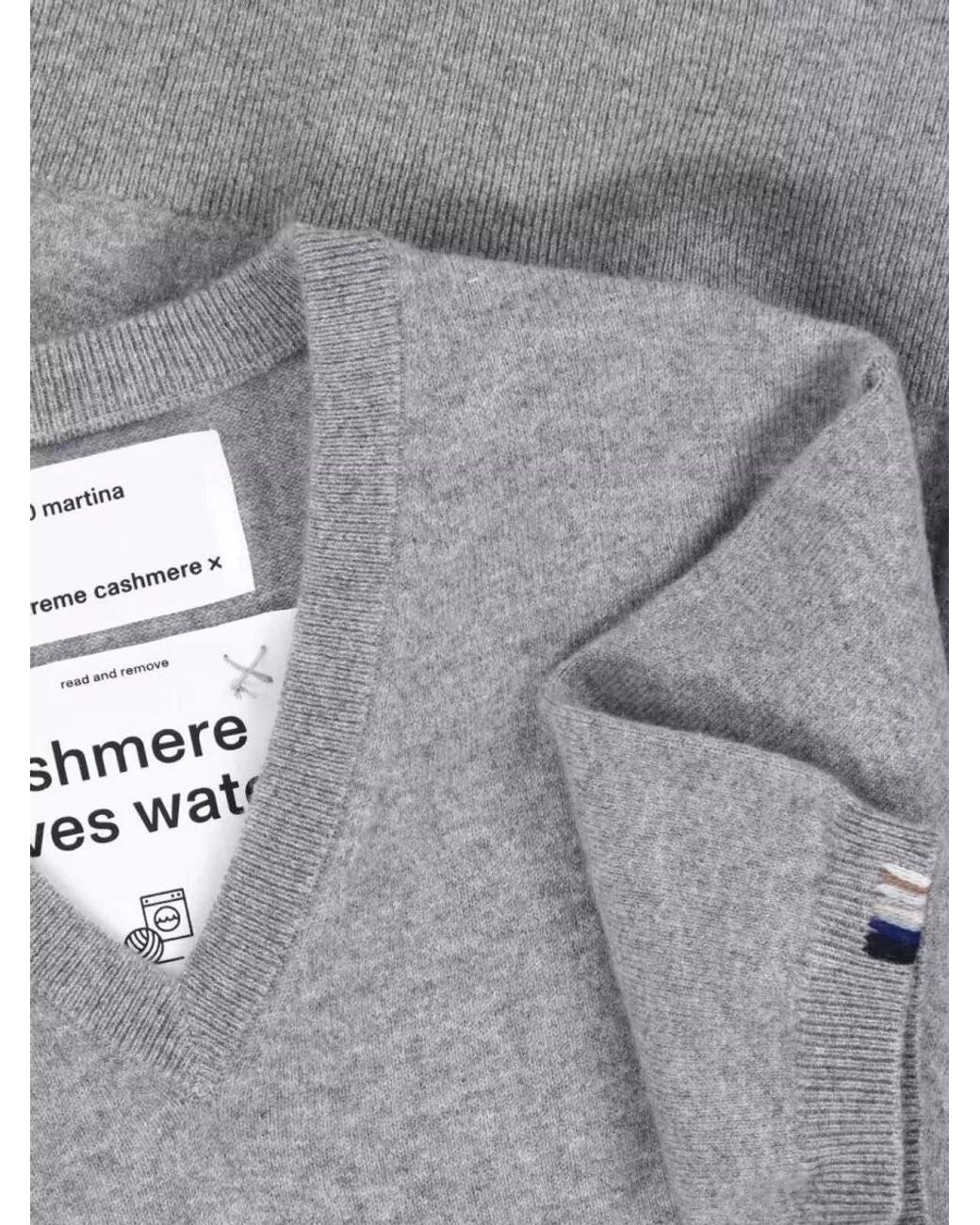 Extreme Cashmere Gray Cashmere Crewneck Knitted Top