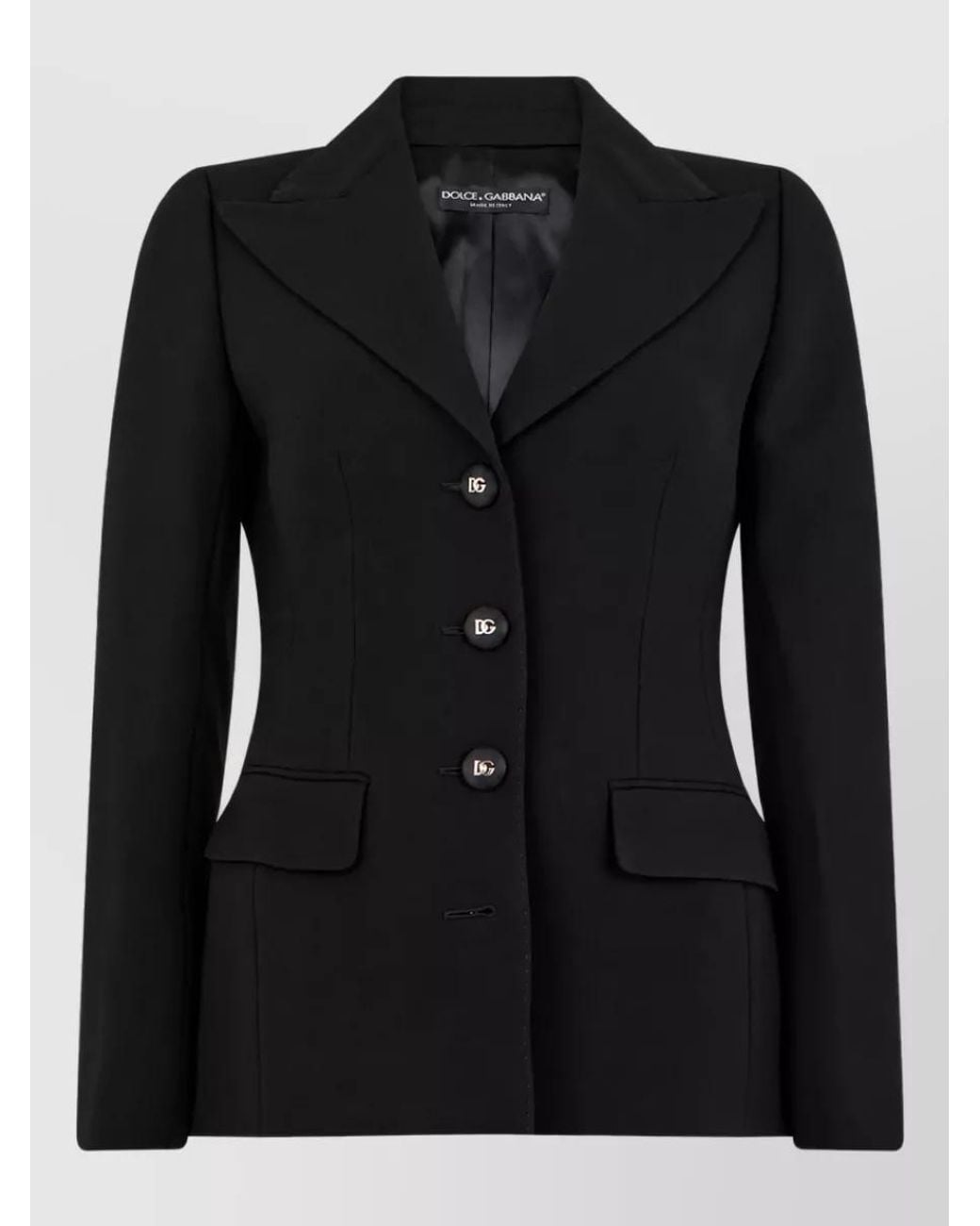 Dolce & Gabbana Black Virgin Wool Tailored Suit Jacket