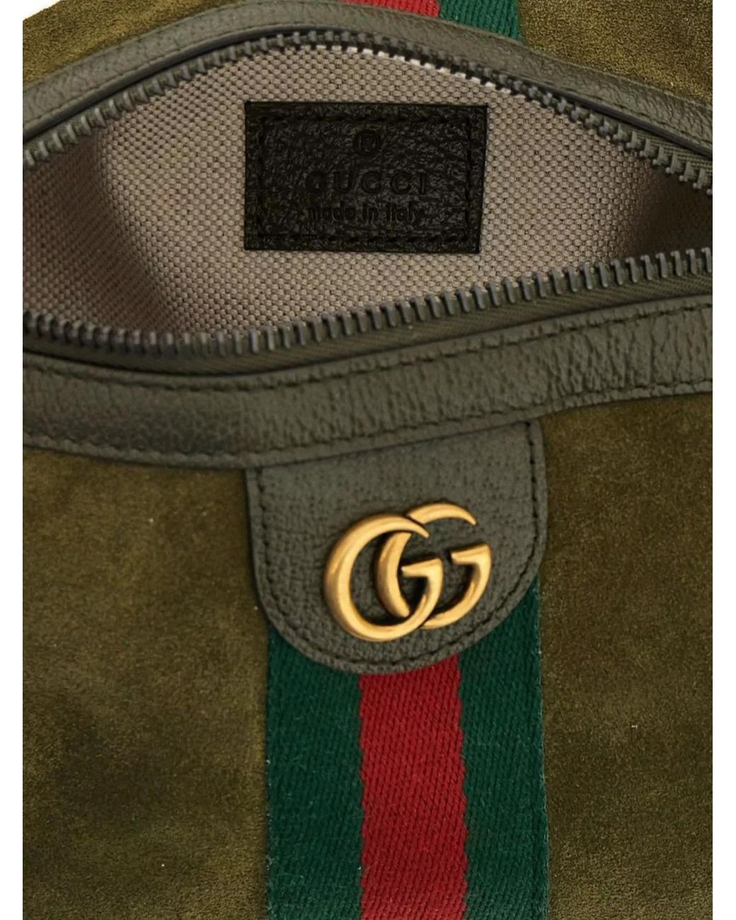 Gucci Green Suede Leather Mini Shoulder Bag for men