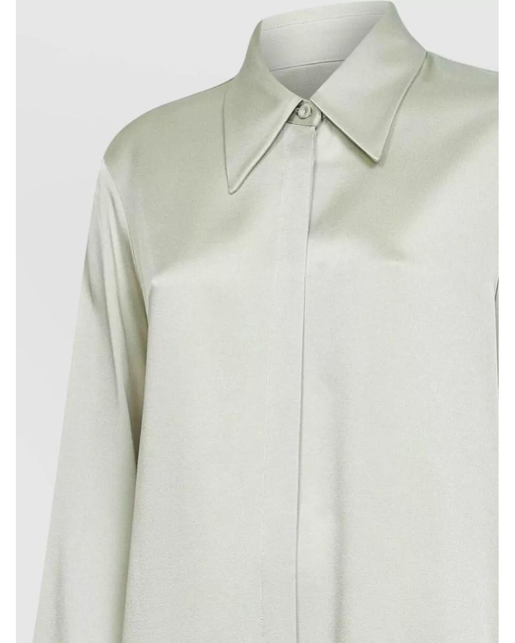 Jil Sander Gray Acetate-Blend Long-Sleeve Shirt
