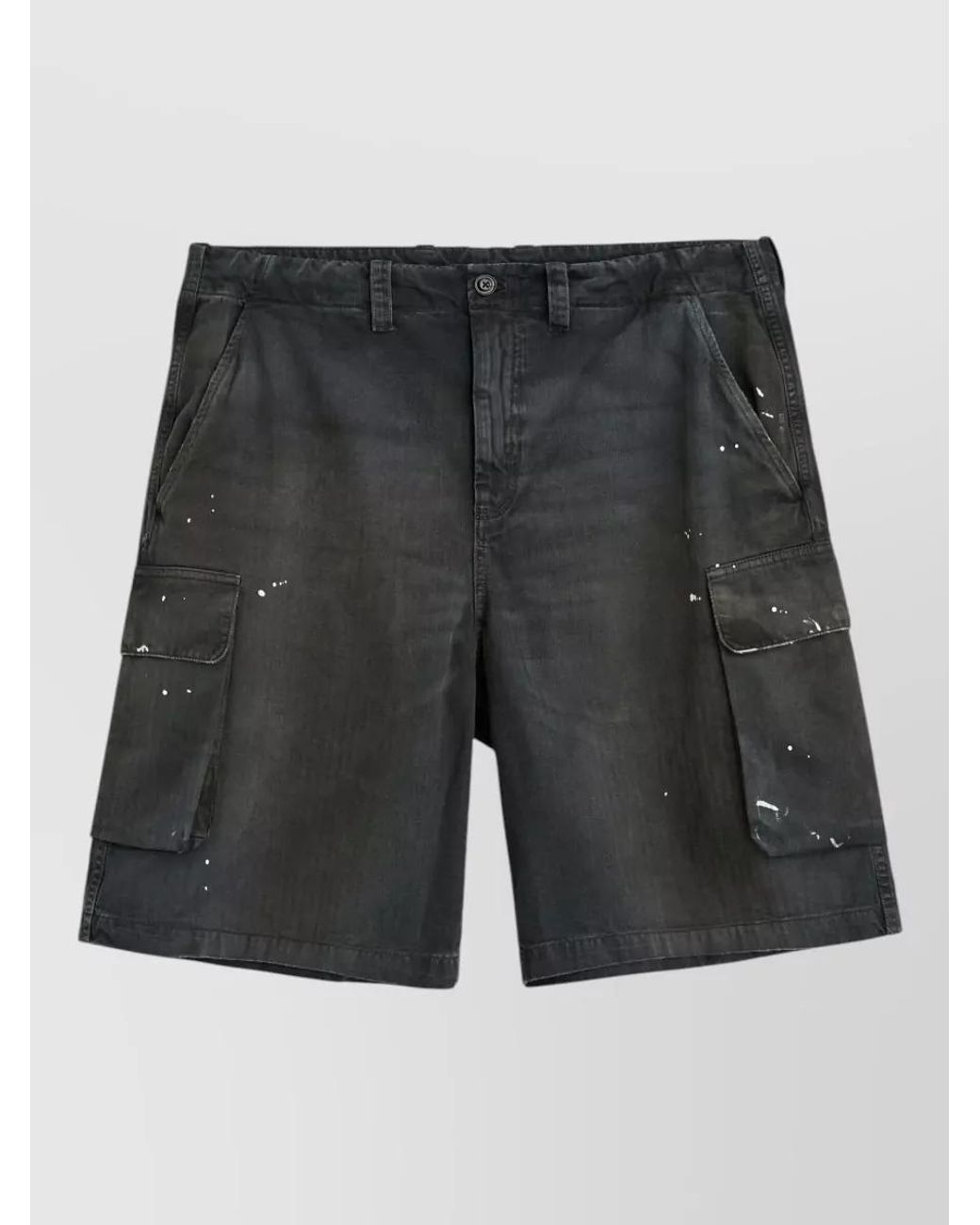 Our Legacy Gray Cotton Herringbone Cargo Shorts for men
