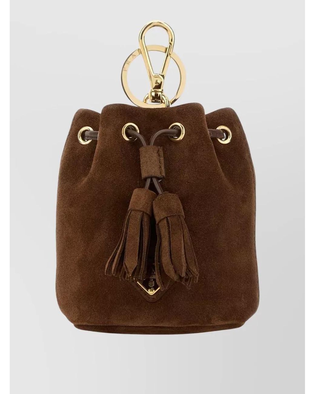 Prada Brown Suede Leather Pouch