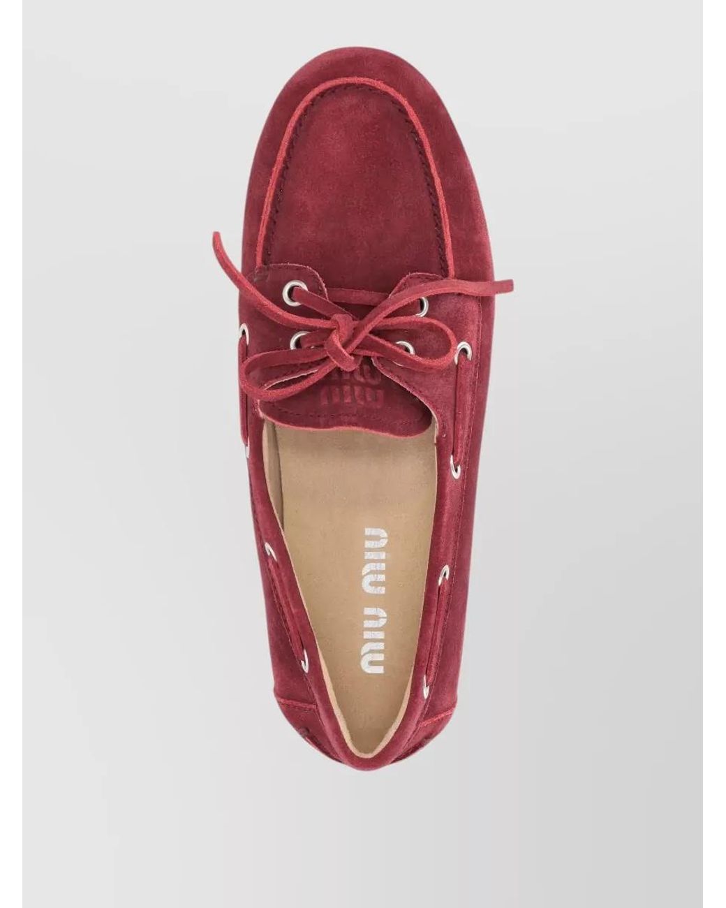 Miu Miu Red Suede Loafers