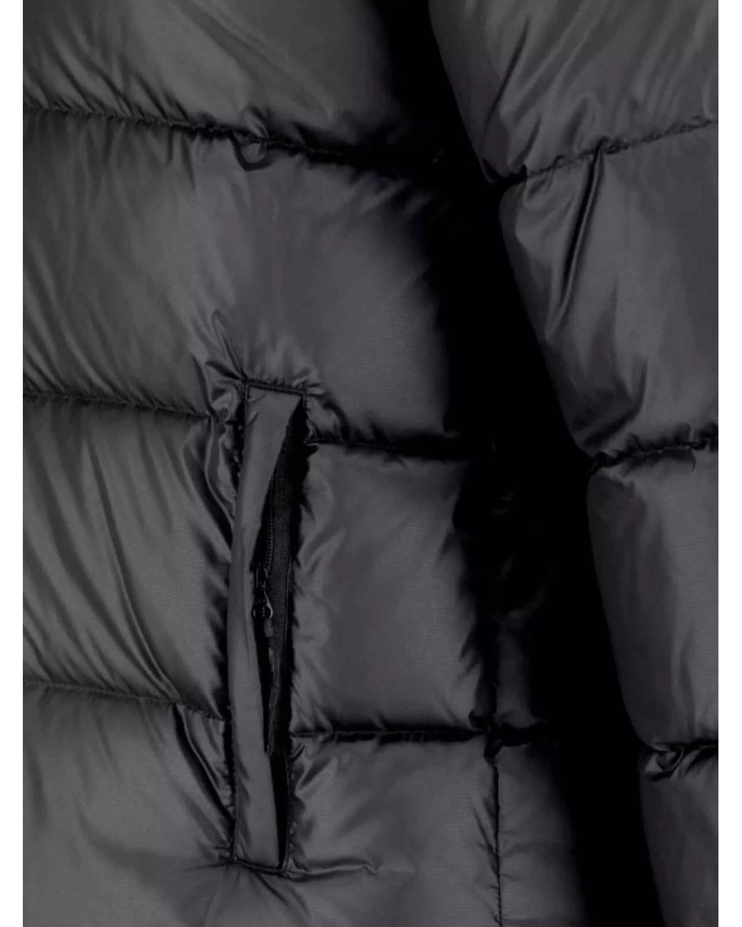 Aspesi Black Hooded Quilted Jacket Side Pockets for men