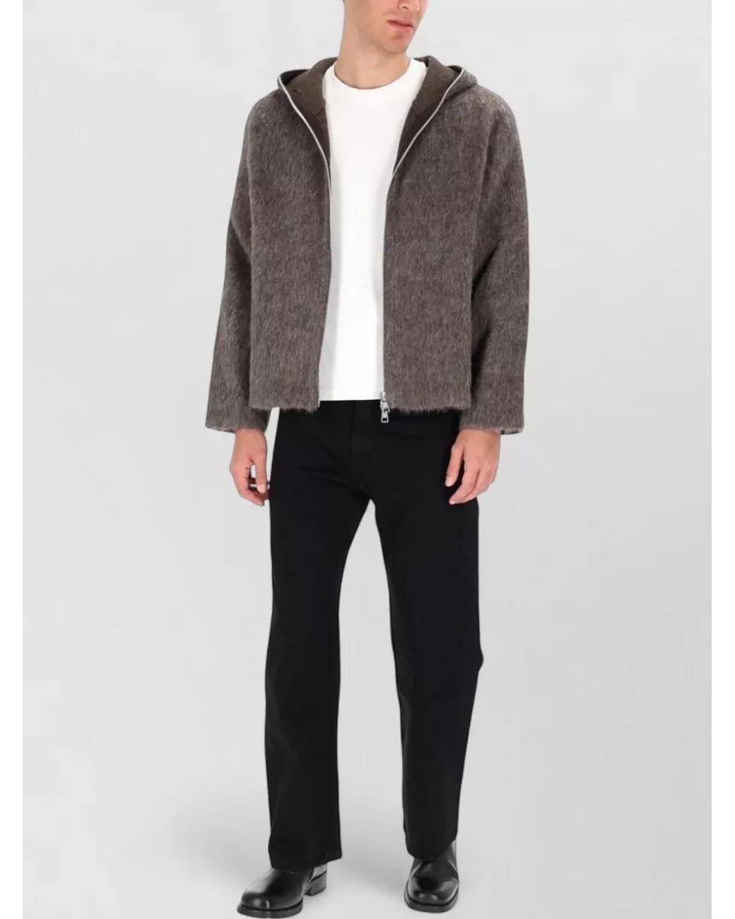 Our Legacy Brown Wool Hooded Zip Hoodie for men