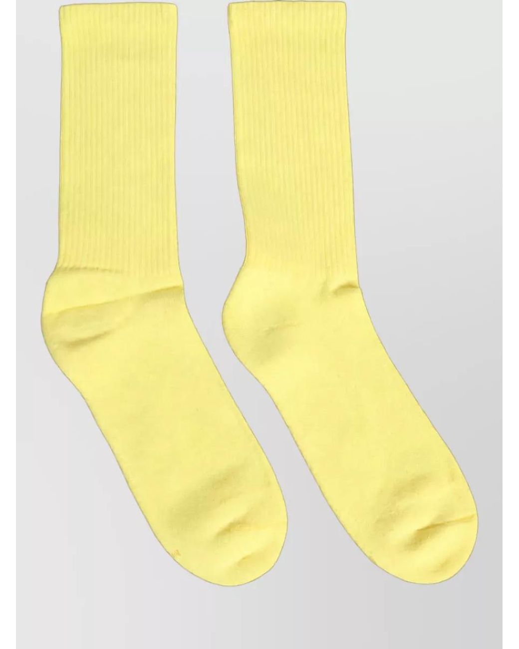 Dolce & Gabbana Yellow Cotton Ribbed Mid-Calf Socks