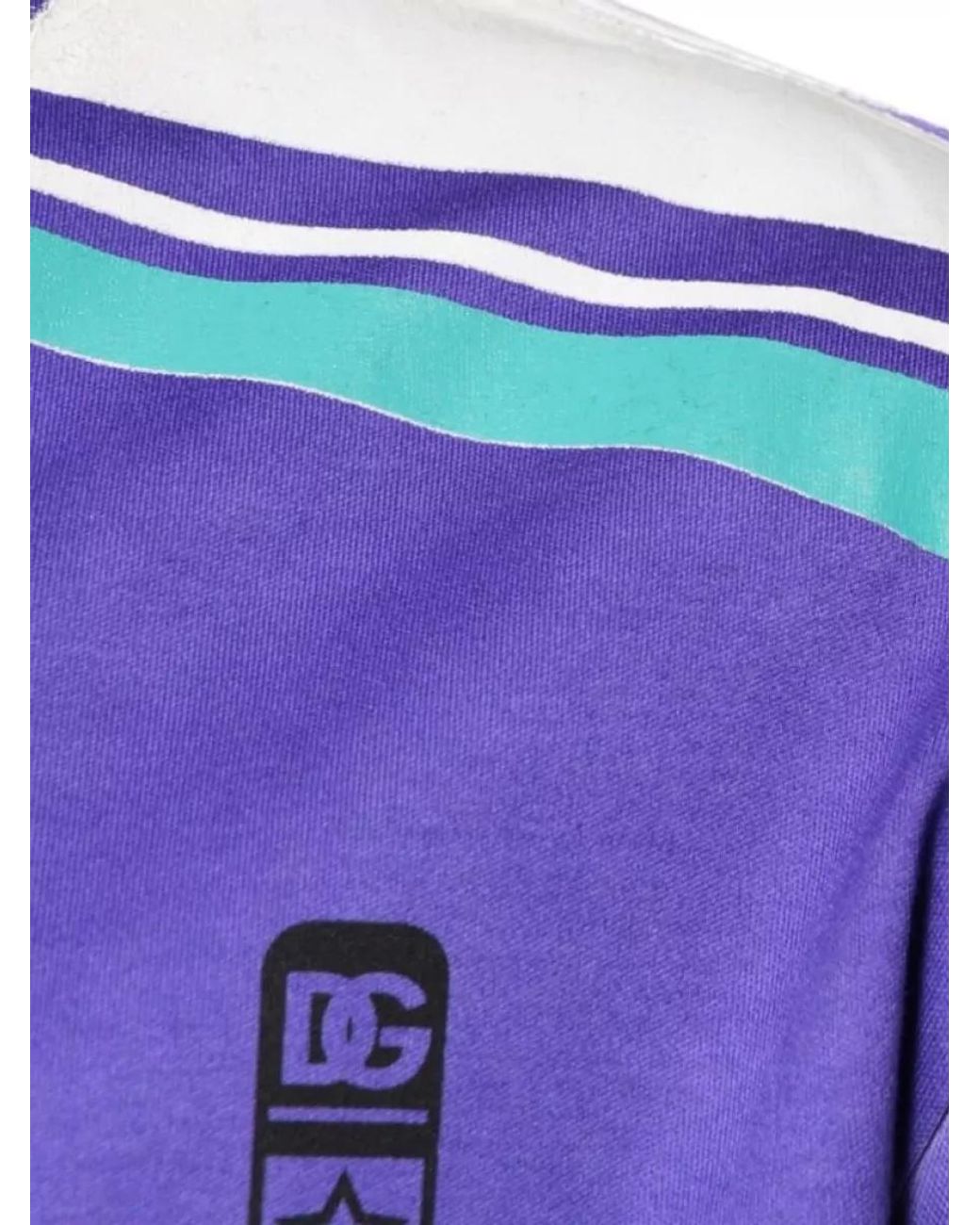 Dolce & Gabbana Purple Cotton V-Neck T-Shirt for men