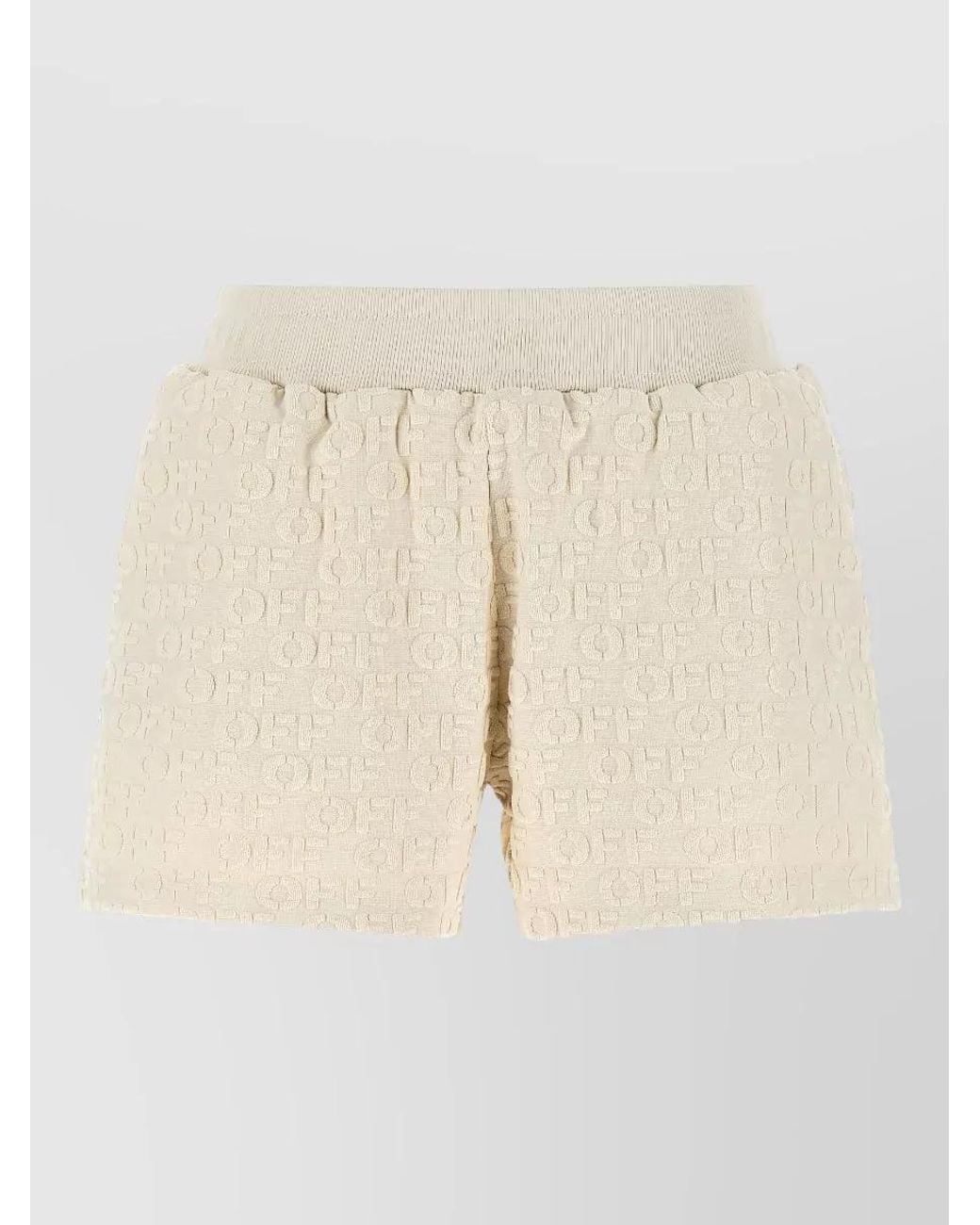 Off-White c/o Virgil Abloh Natural Cotton Jacquard Terry Relaxed-Fit Shorts