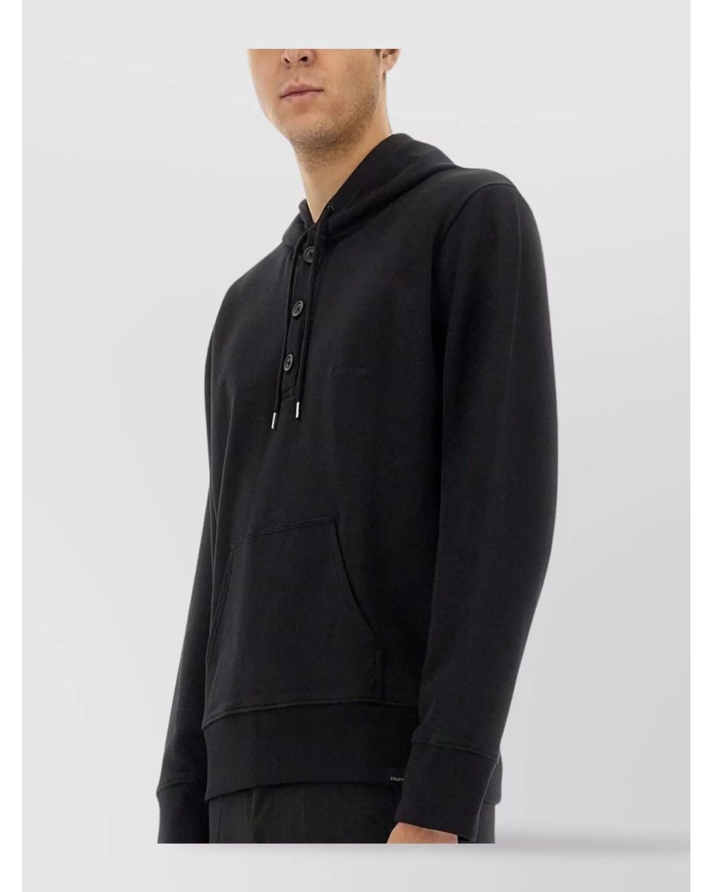 Courreges Black Cotton Hoodie for men