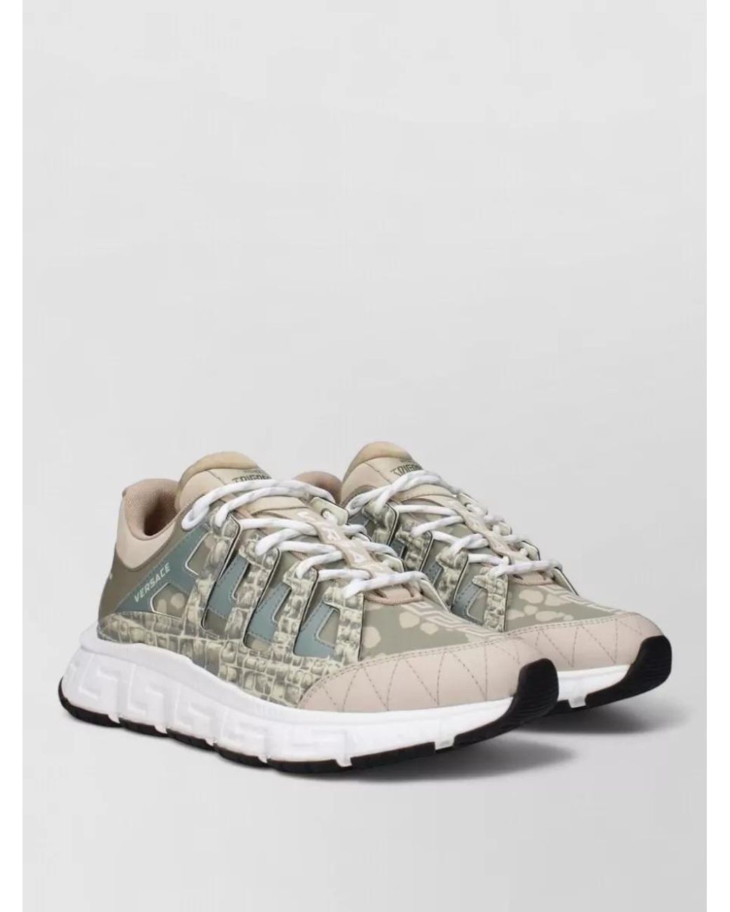Versace Metallic Fabric Low-Top Sneakers for men