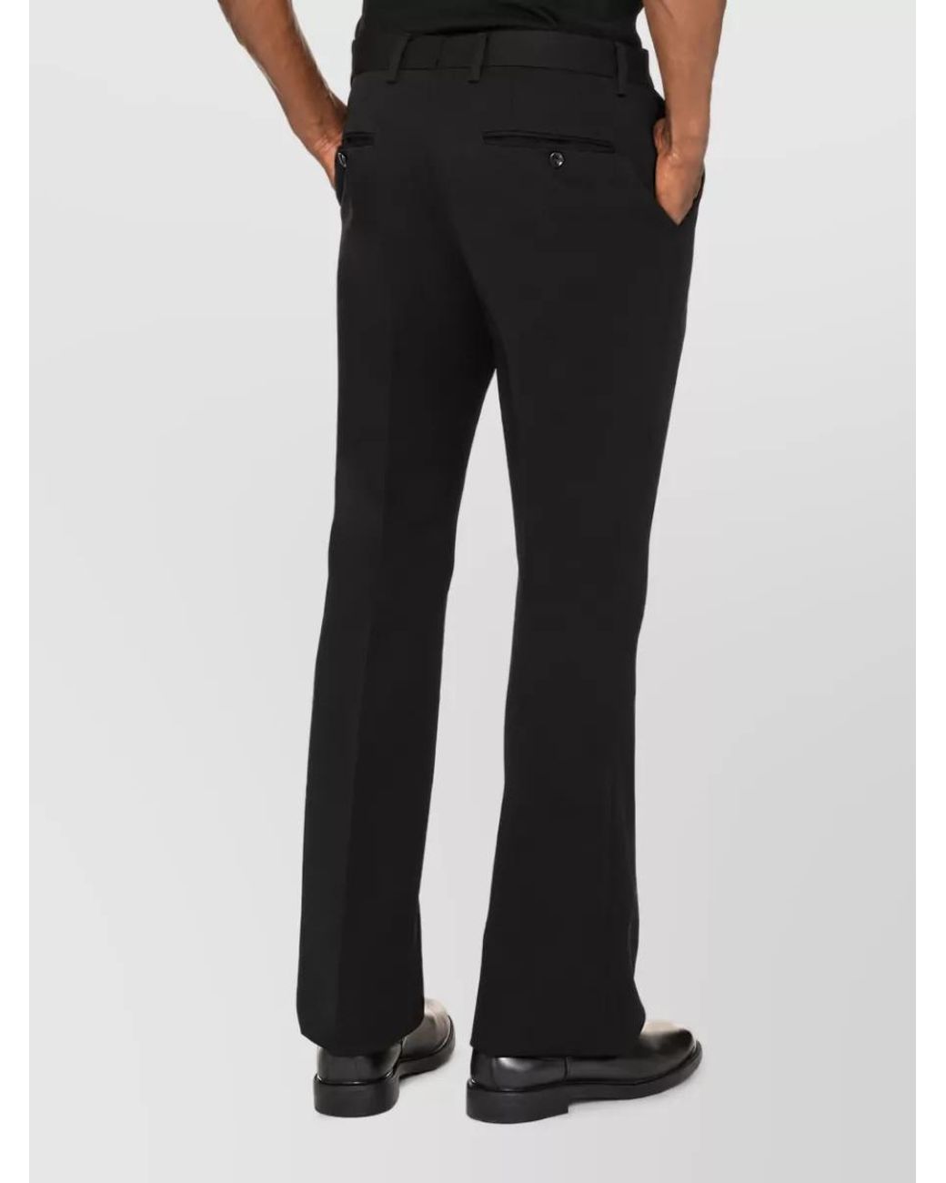 Dolce & Gabbana Black Wool Flared Tailored Trousers for men