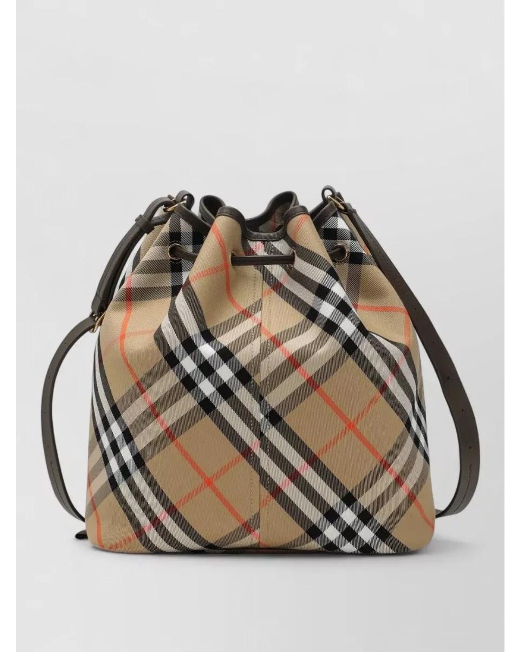 Burberry Metallic Check Bucket Bag