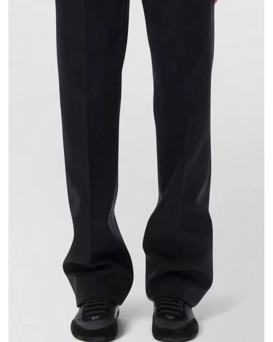 Prada Black Virgin Wool Tailored Trousers for men