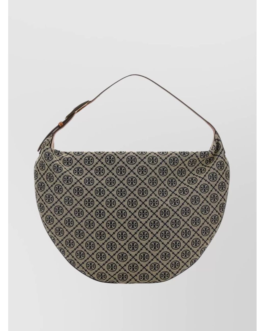 Tory Burch Gray T Monogram Jacquard Shoulder Bag