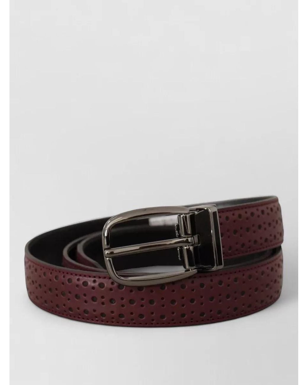 Dolce & Gabbana Brown Leather Perforated Belt for men