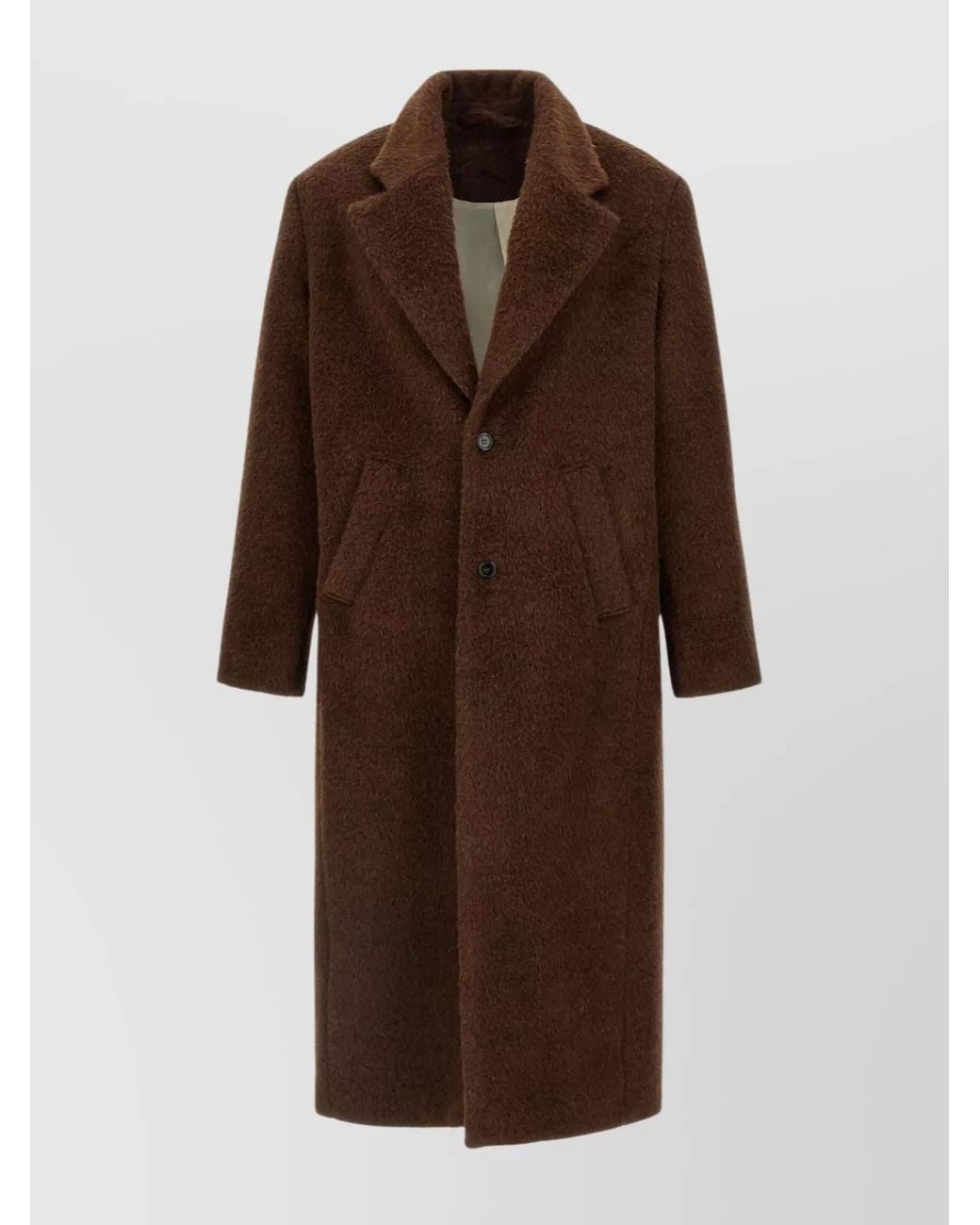 Séfr Brown Single Breasted Coat for men
