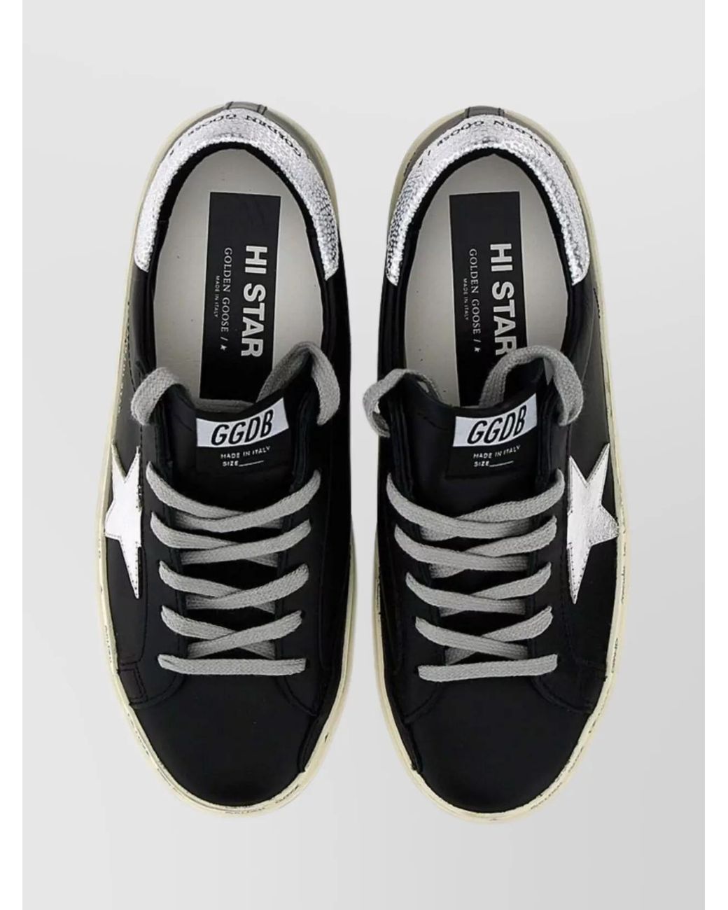 Golden Goose Deluxe Brand Black Leather Hi Star Sneakers