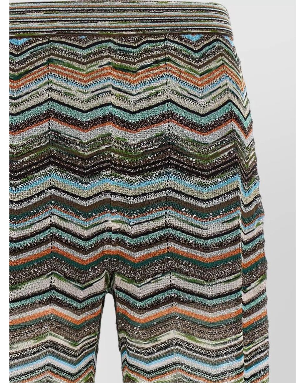 Missoni Gray Zigzag Knit High-Rise Wide-Leg Trousers
