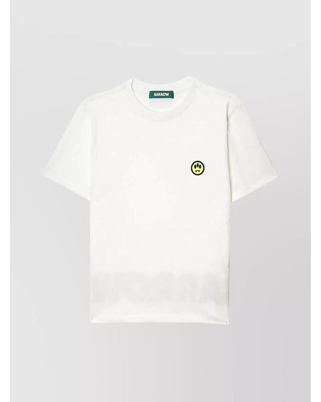 Barrow White Cotton Relaxed-Fit Printed T-Shirt