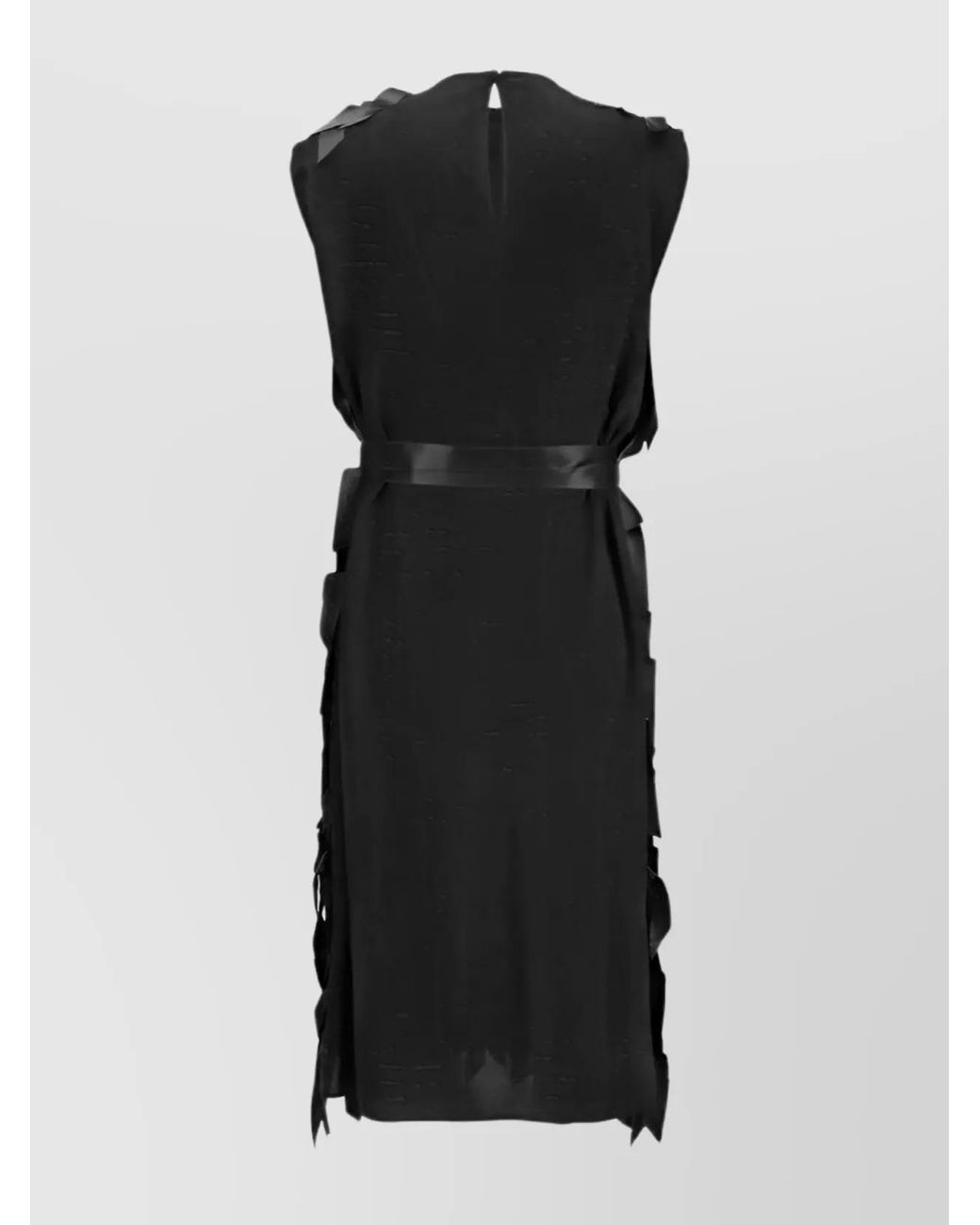 Prada Black Ribbon-Detail Midi Dress