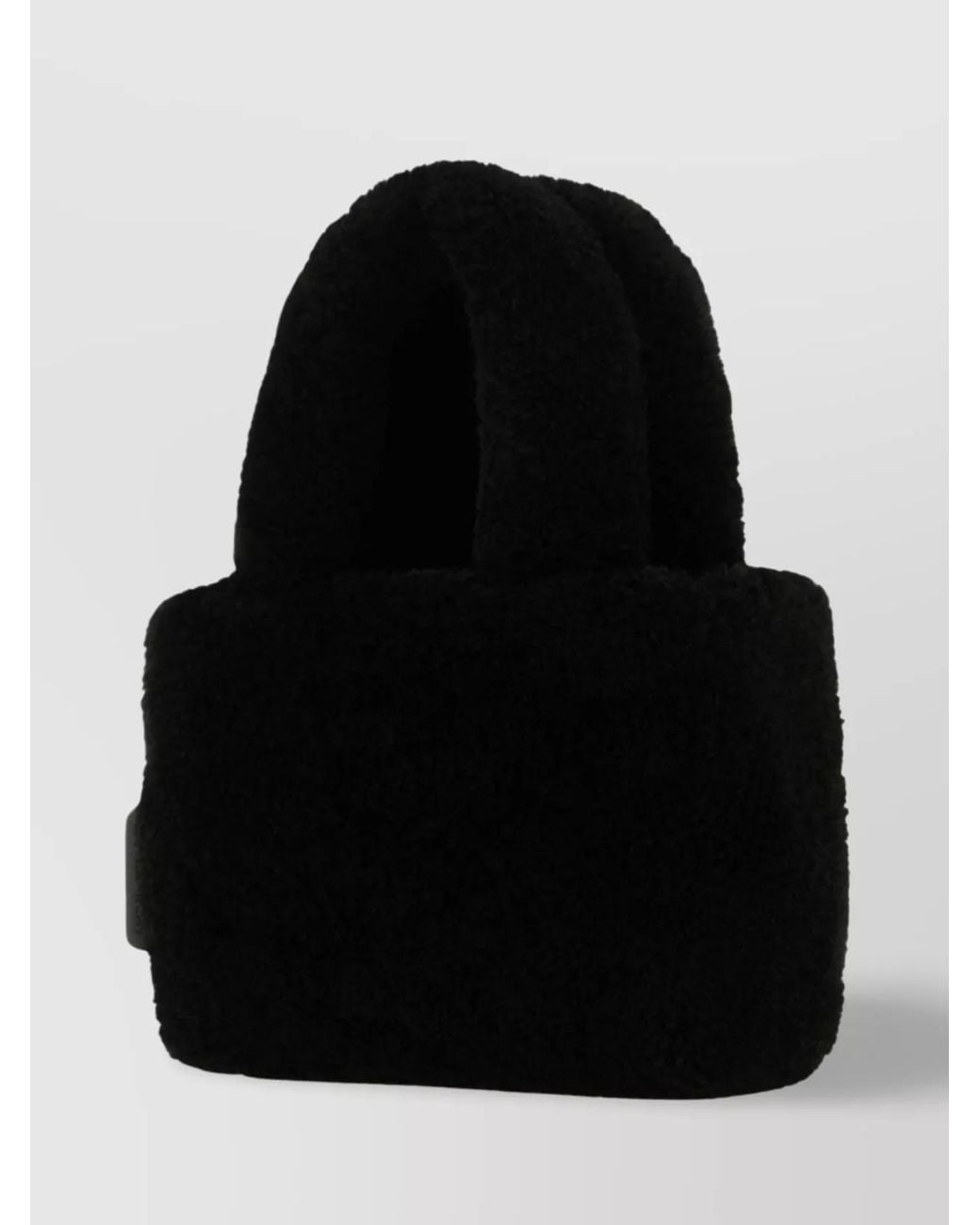 AMINA MUADDI Black Shearling Shoulder Bag