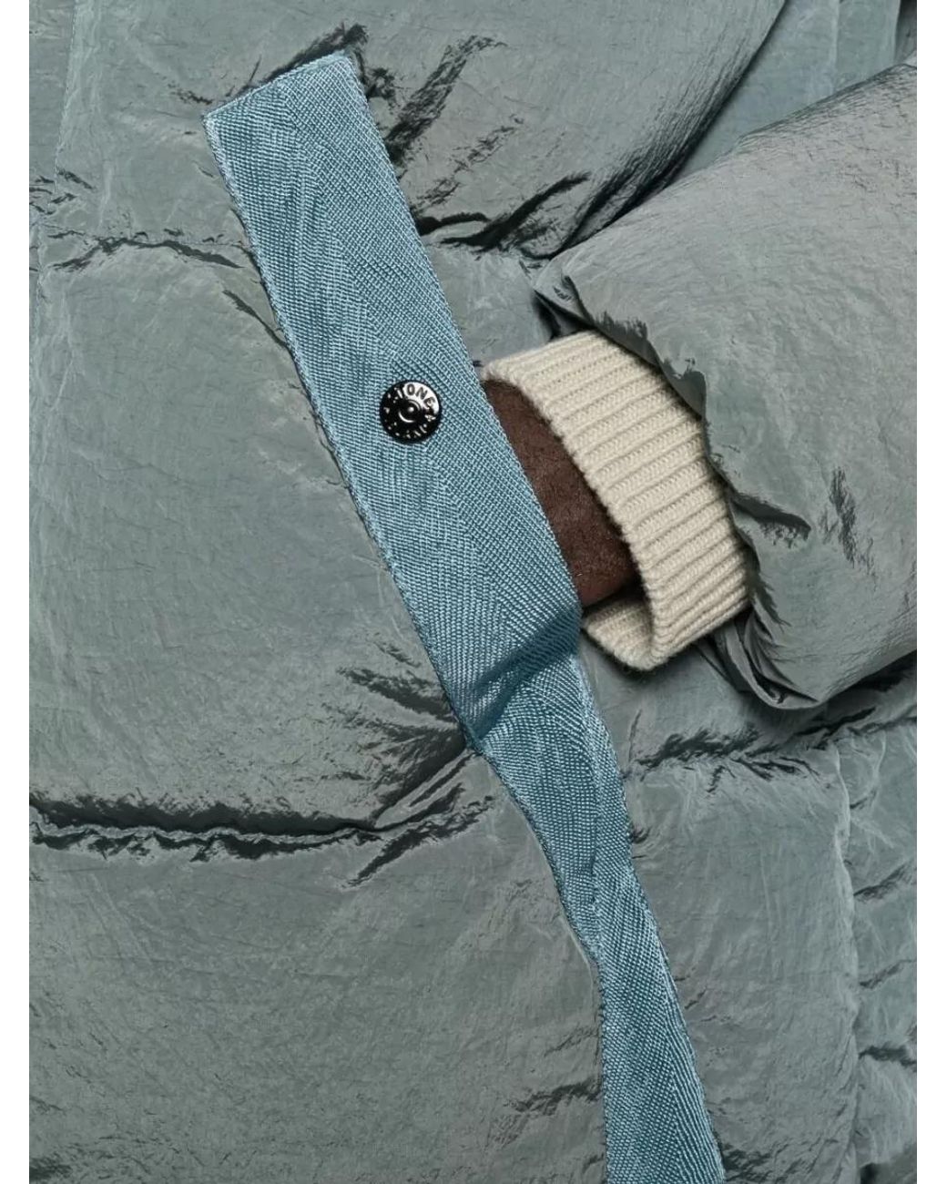 Stone Island Blue Nylon Hooded Puffer Jacket for men