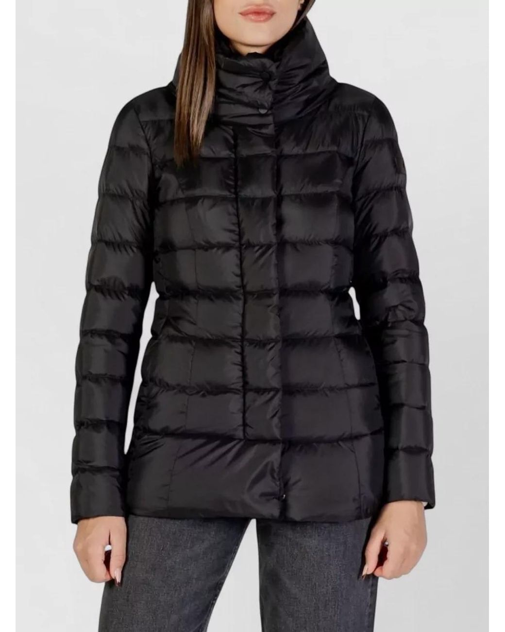 Peuterey Black Recycled Polyester Quilted Funnel-Neck Down Jacket
