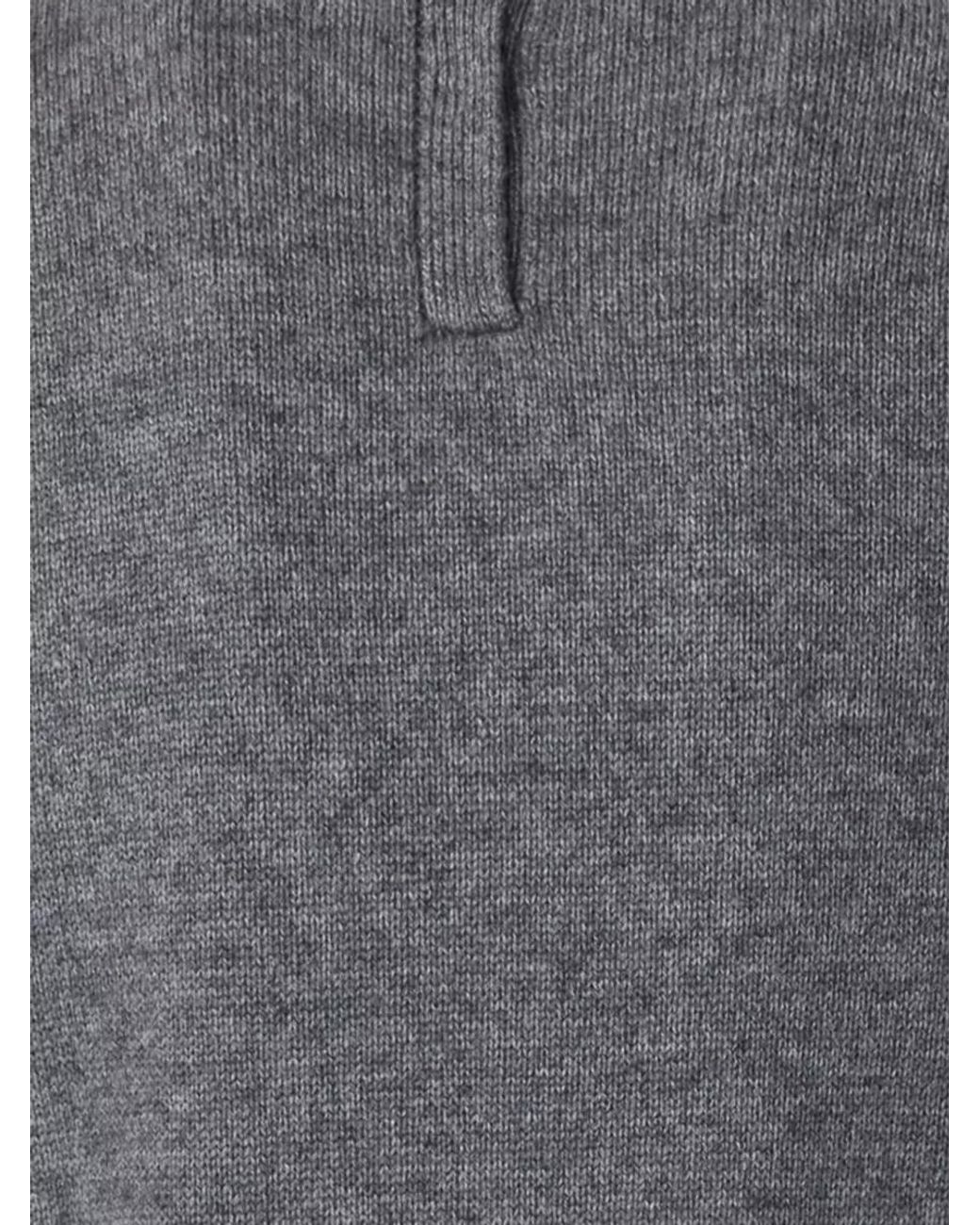 Pinko Gray Cashmere Wool Cropped Rhinestone-Collar Sweater