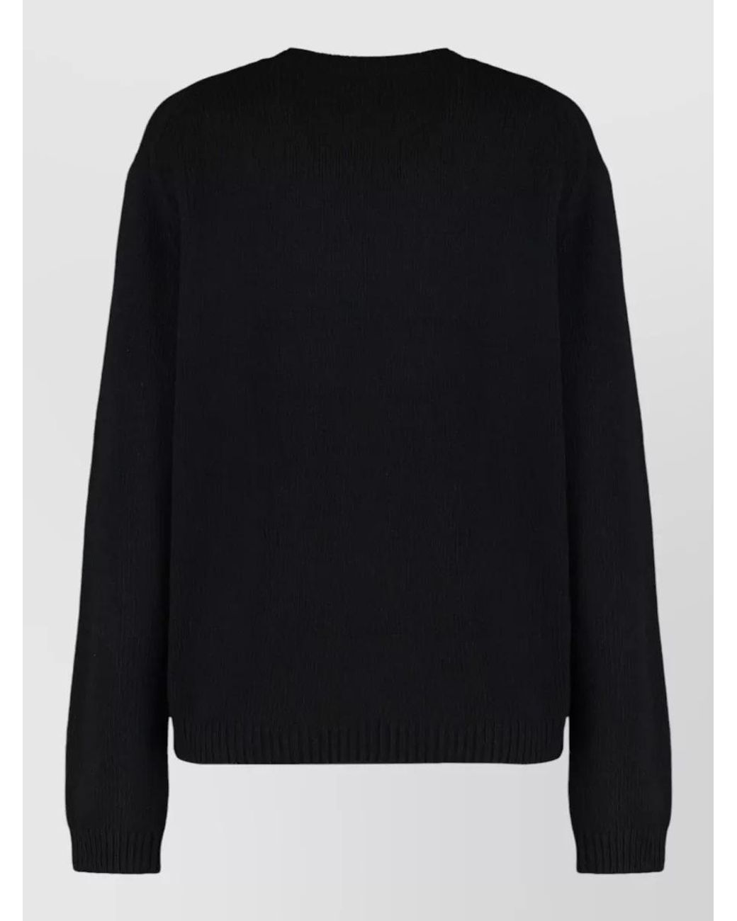 Maison Kitsuné Black Wool Crewneck Sweater