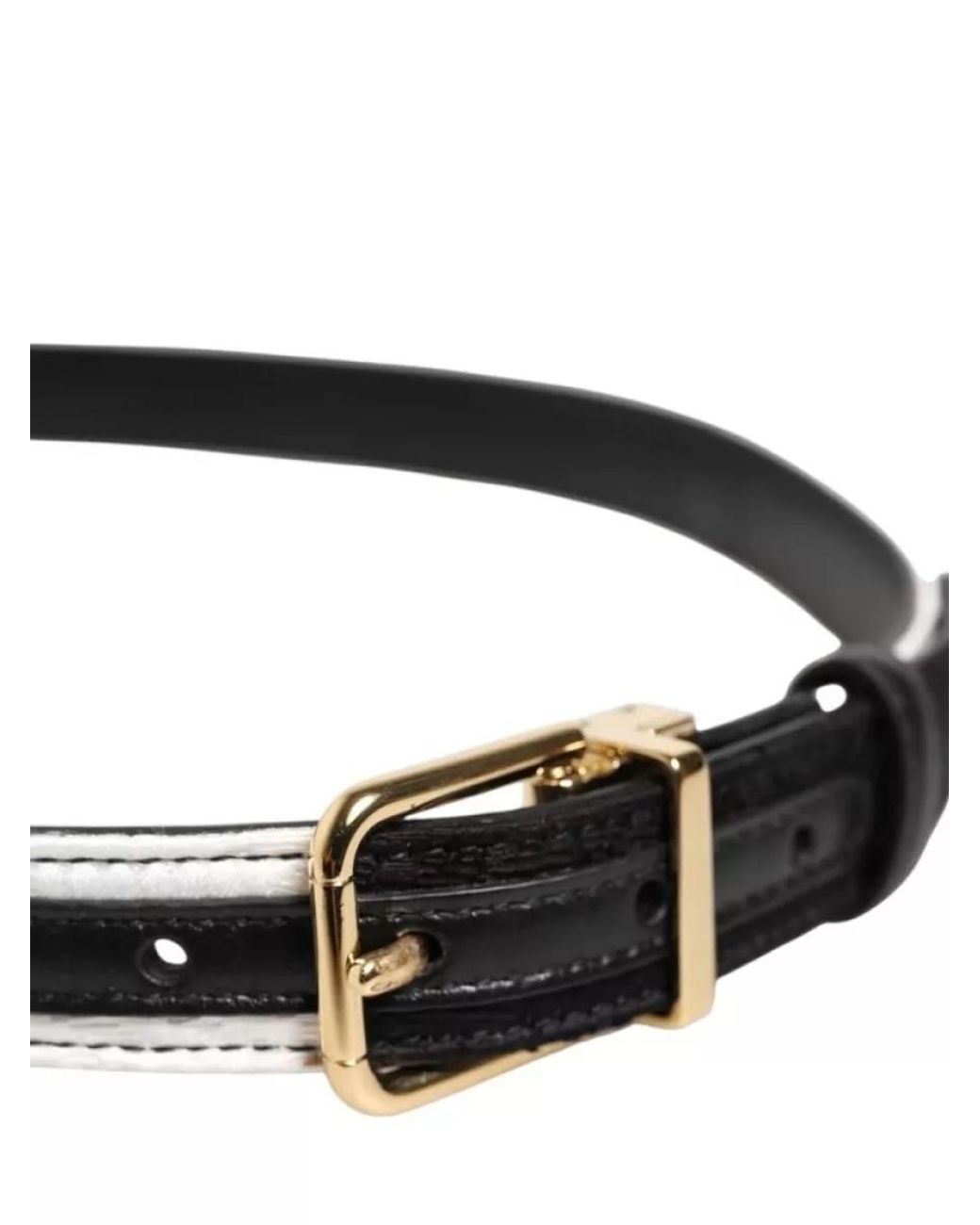 Dolce & Gabbana Black Leather Two-Tone Belt