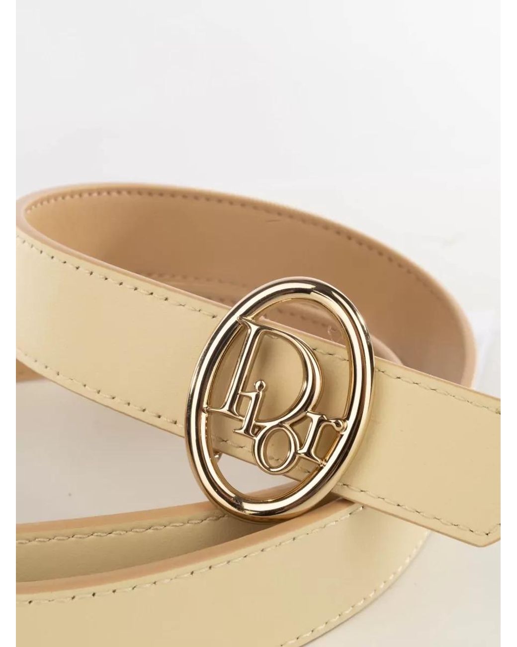 Dior White Leather Belt