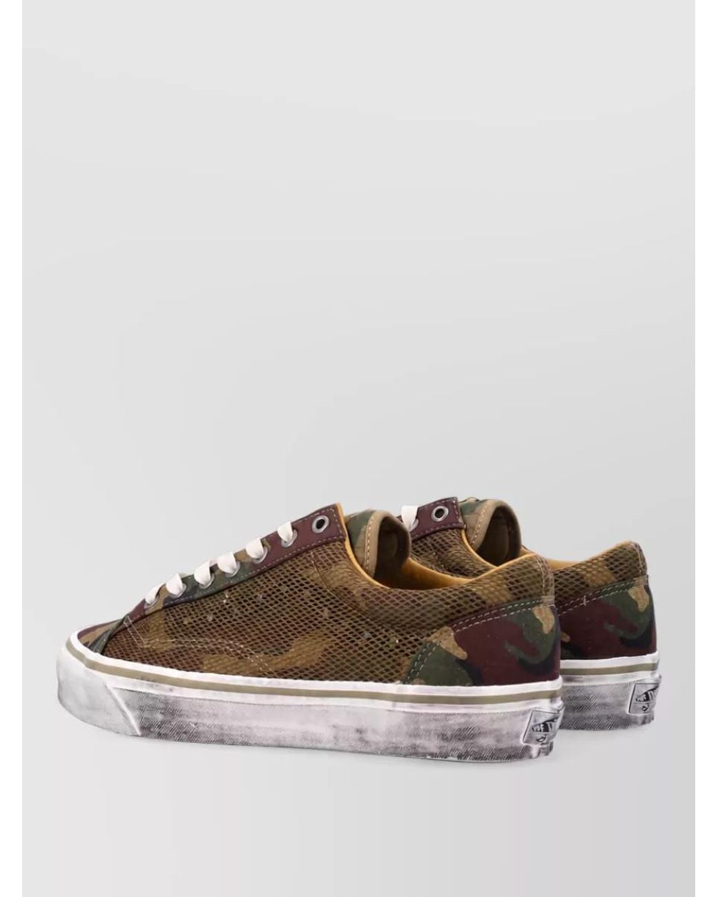 Vans Brown Camouflage-Print Canvas Low-Top Lace-Up Sneakers