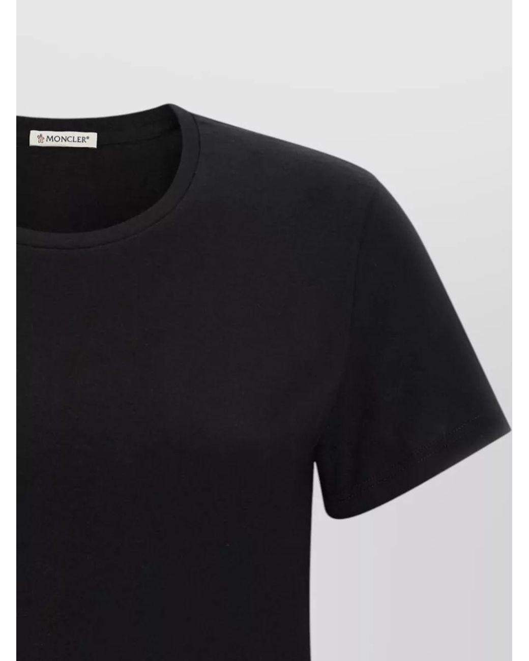 Moncler Black Cotton Crew Neck Short Sleeve T-Shirt