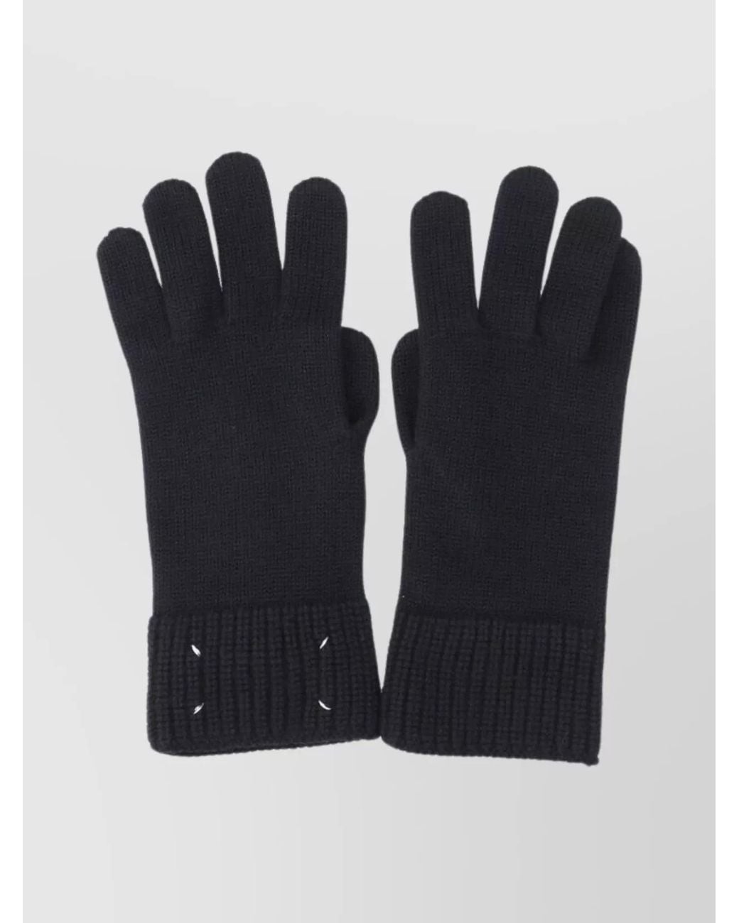 Maison Margiela Black Wool Gloves for men