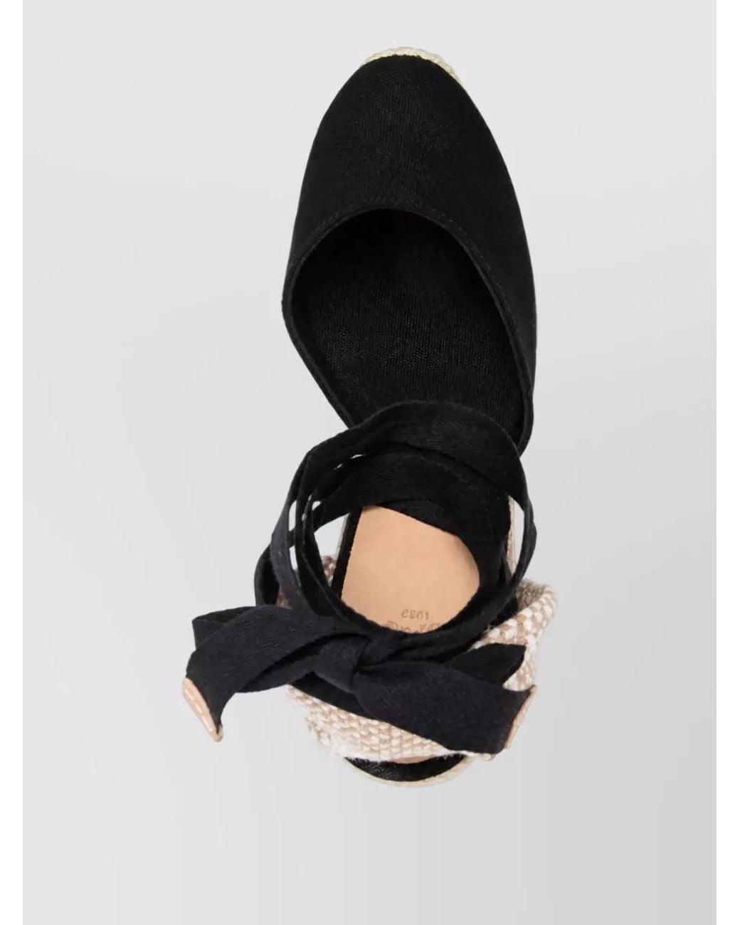 Castaner Black Cotton Wedge Espadrilles