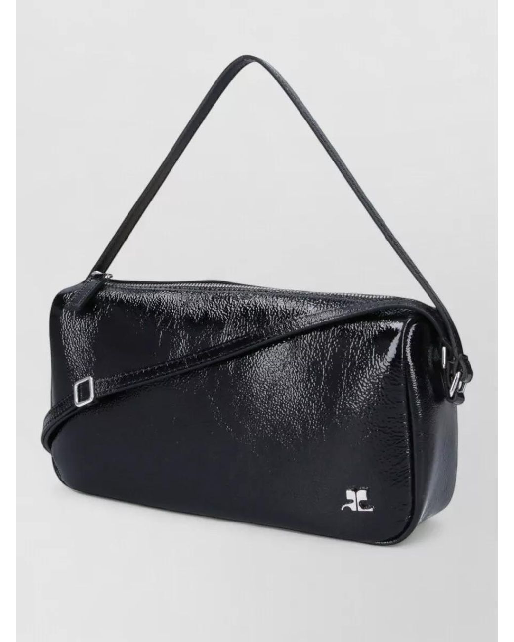 Courreges Black Très Leather Shoulder Bag