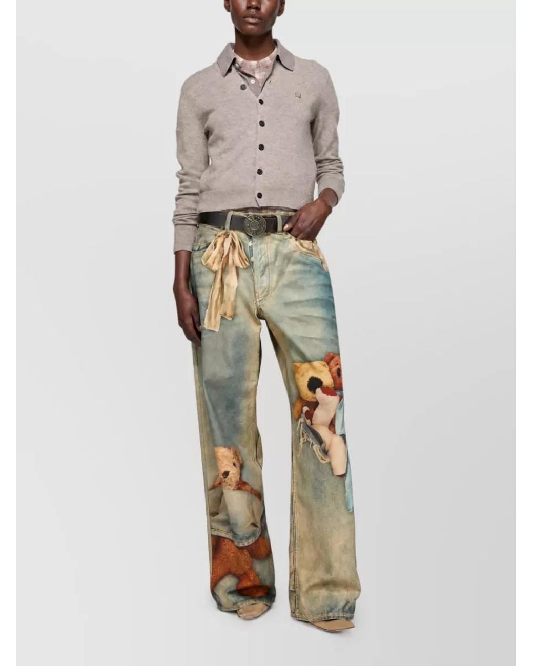 Acne Multicolor Crewneck Cardigan