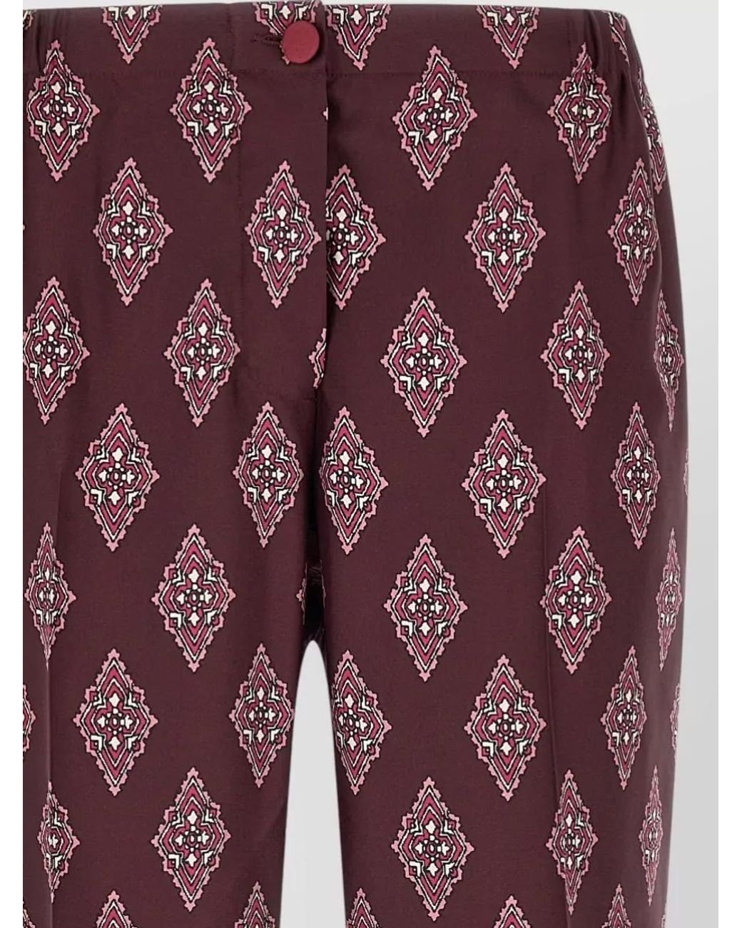 F.R.S For Restless Sleepers Red Silk High-Rise Straight-Leg Piped Lounge Trousers