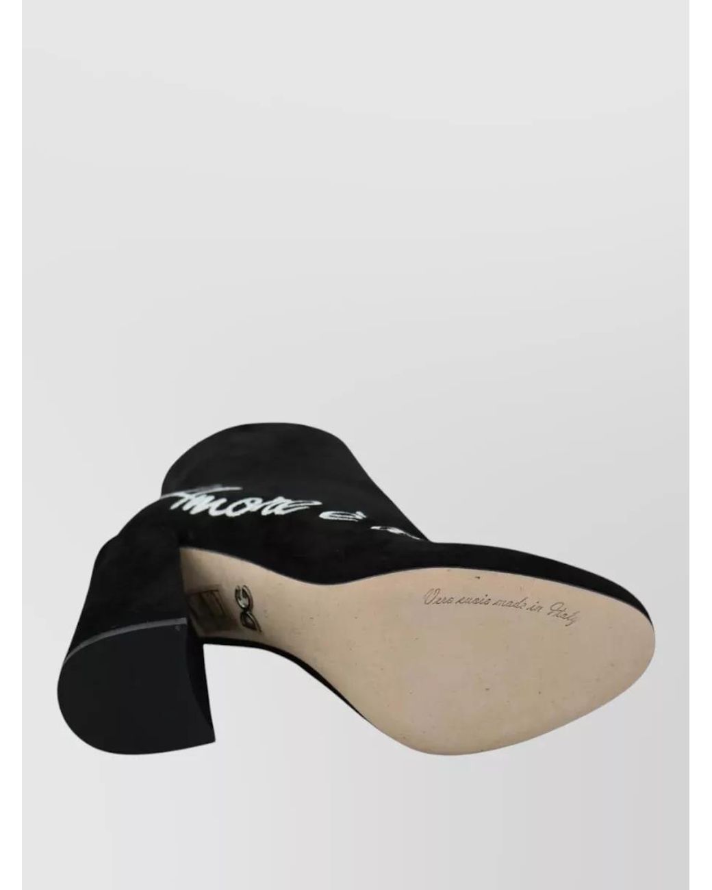 Dolce & Gabbana Black Embroidered Suede Ankle Boots