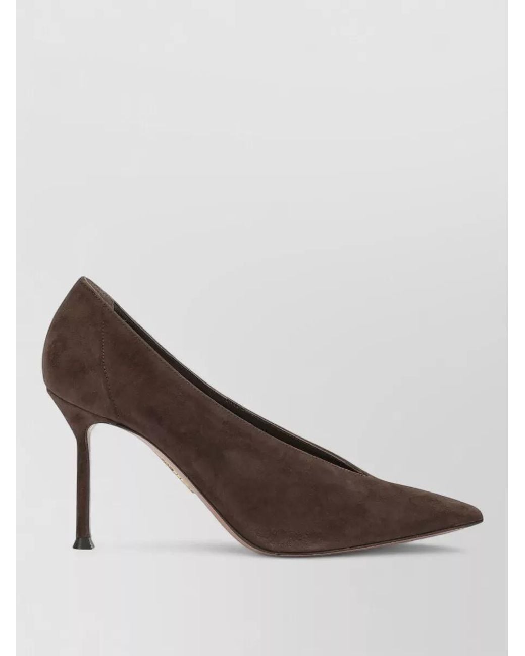 Aquazzura Brown Suede Voltaire 85Mm Pumps