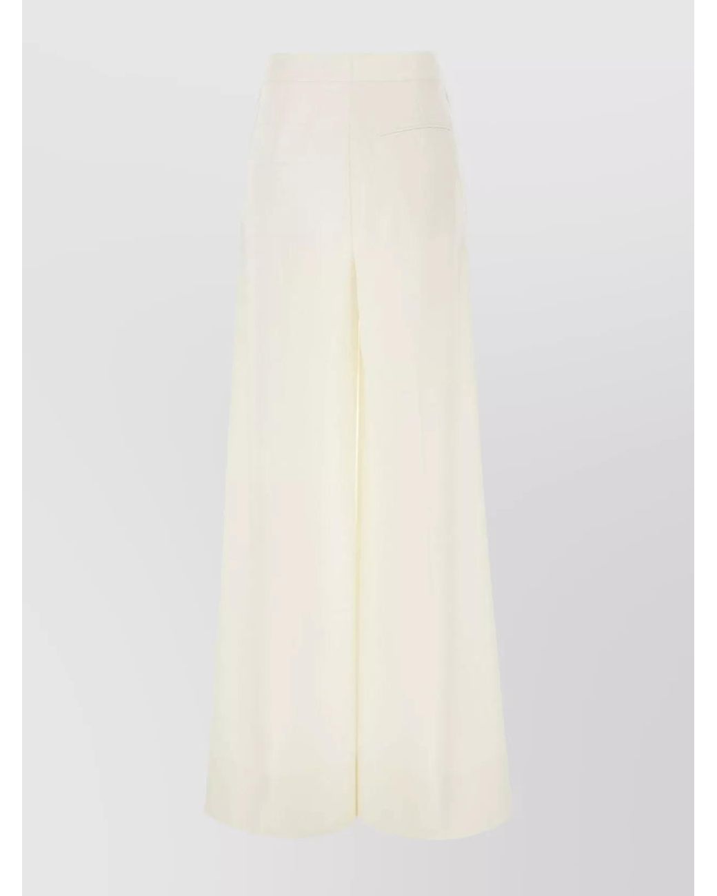 Stella McCartney White Wool Wide-Leg Trousers
