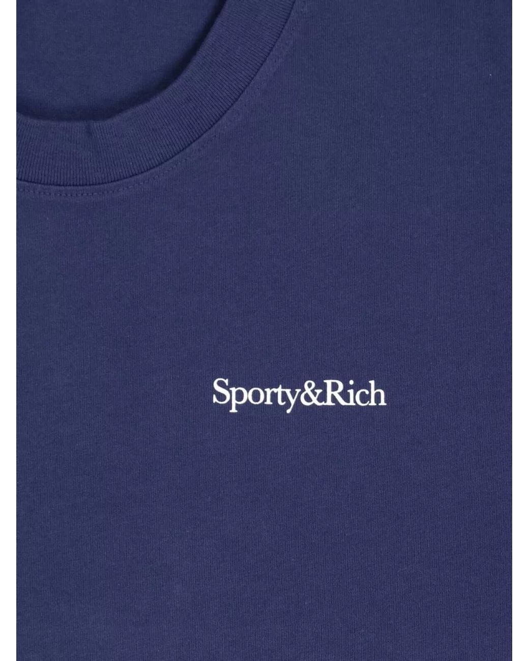 Sporty & Rich Blue Cotton Short-Sleeve T-Shirt
