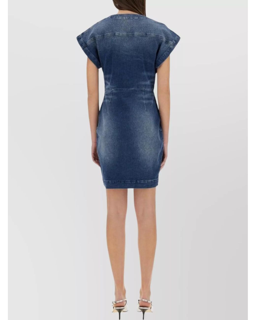Moschino Blue Denim Slim-Fit Knee-Length Dress