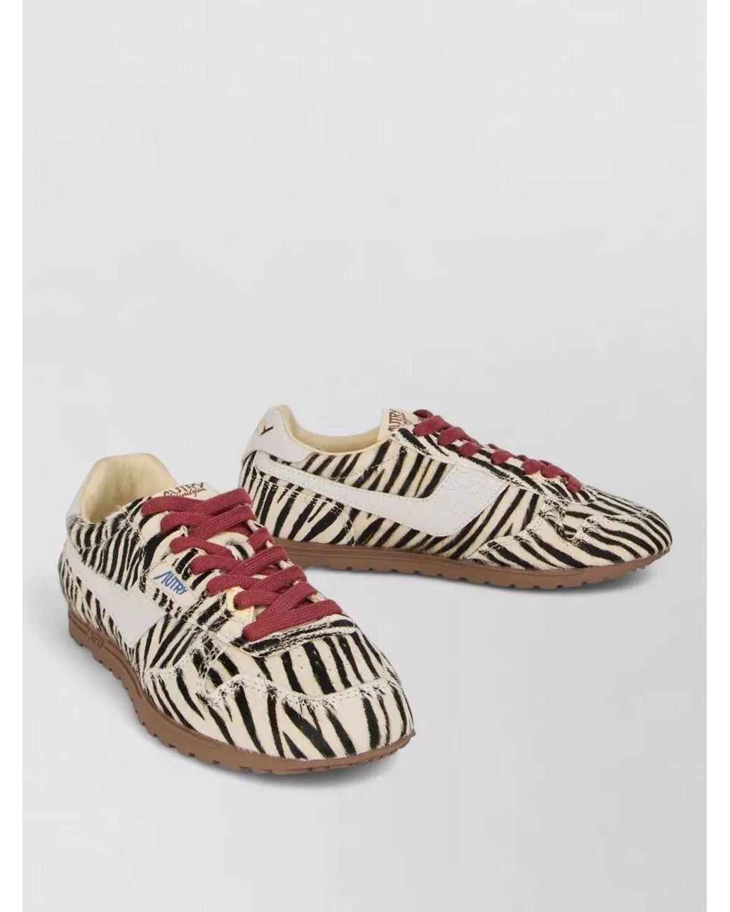 Autry Multicolor Leather Striped Lace-Up Sneakers