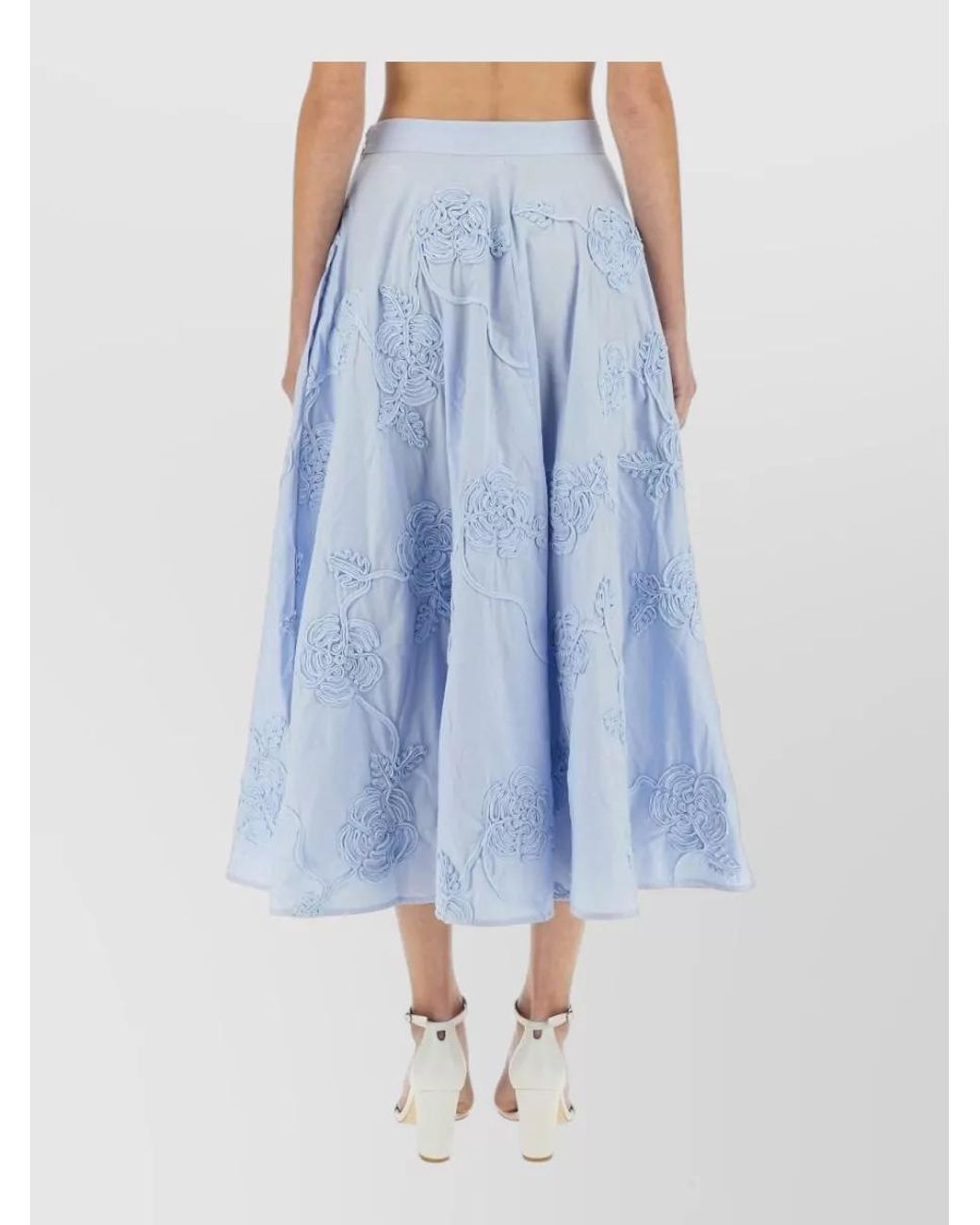 ROTATE BIRGER CHRISTENSEN Blue Floral Maxi Skirt